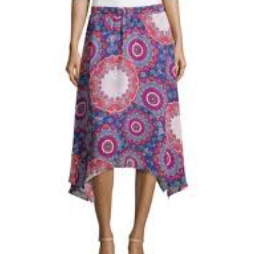 Laundry Byshelli Segal Printed Handkerchief Hem Skirt Size 10